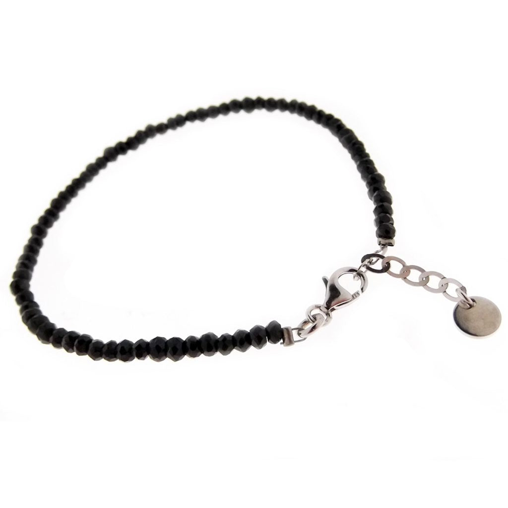 Tous Bracciale In Argento 925 Con Spinelli E Cordoncino Nero – Gioiello Minimal Con Certificato