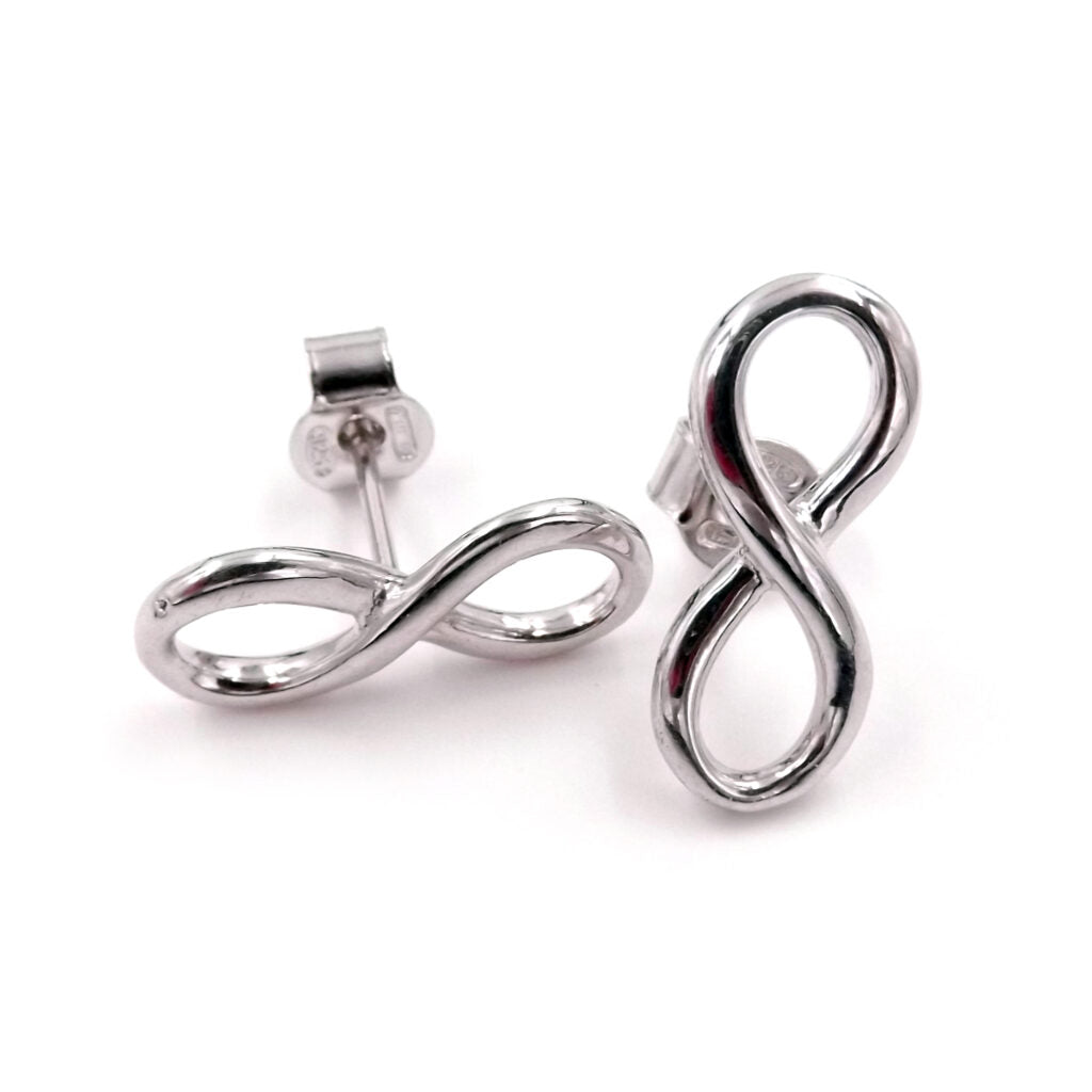 Orecchini Infinity in argento sterling fatti a mano: orecchini pendenti Orecchini Infinity in argento sterling fatti a mano: orecchini pendenti