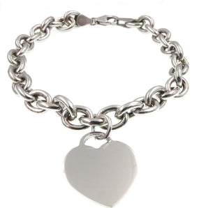 Bracciale charm cuore pendente in argento 925‰