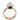 Anello solitario in argento rosa e calcedonio verde