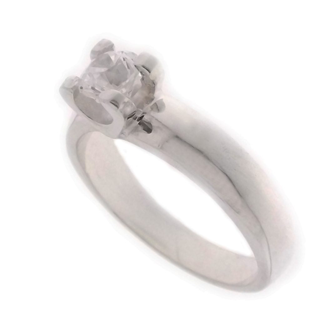 Anello solitario in argento rodiato con zircone | Gioielli Anello solitario in argento rodiato con zircone | Gioielli