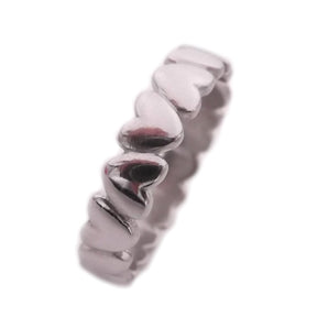 Anello CUORE a fascia fede da donna in argento 925