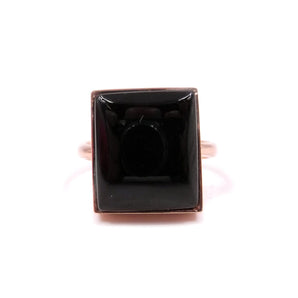 Anello con onice naturale Chevalier misura regolabile in argento 925 rosa