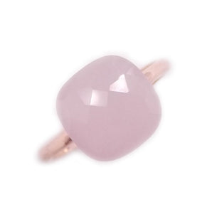 anello con quarzo rosa