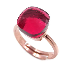 Anello in argento 925 rosa con Rubino