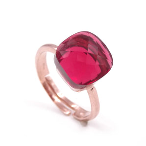 Anello in argento 925 rosa con Rubino