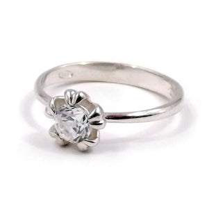 Anello solitario in argento donna con zircone taglio brillante