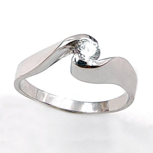 Anello solitario in argento 925 da donna per fidanzamento
