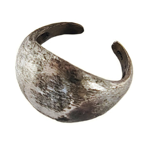Anello Unisex Regolabile in Argento 925 Spazzolato – Design Vintage Artigianale