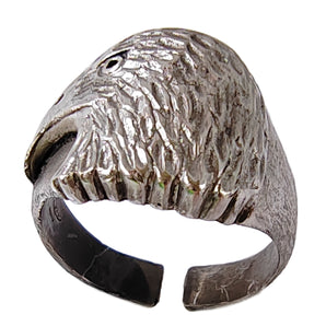 Anello Testa d’Aquila in Argento 925 – Misura Regolabile – Gioiello Unisex Fatto a Mano
