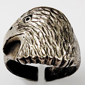 Anello Testa d’Aquila in Argento 925 – Misura Regolabile – Gioiello Unisex Fatto a Mano
