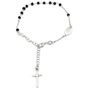 Bracciale Rosario in argento con Madonna Miracolosa