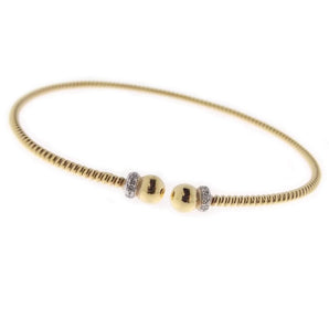 Bracciale schiava a cerchio rigido in argento dorato