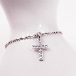 Bracciale con ciondolo Croce da Uomo o Donna Braccialetto Rosario in argento 925