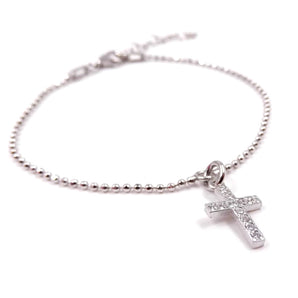 Bracciale con ciondolo Croce da Uomo o Donna Braccialetto Rosario in argento 925