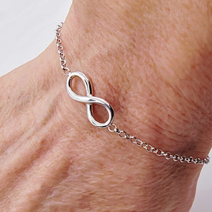 Bracciale Infinito in argento 925‰ Uomo Donna con catena rolò