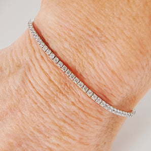 Bracciale tennis in argento con zirconi da donna