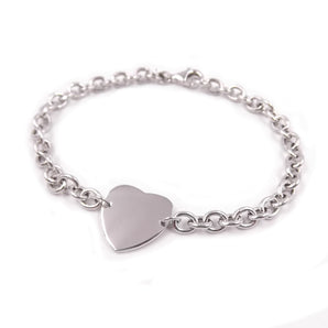 Bracciale Argento 925 con Cuore Centrale - Elegante Gioiello Made in Italy