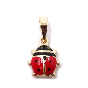 Ciondolo Coccinella pendente in oro giallo 14 kt.