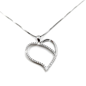 Collana in Argento 925 con Pendente Cuore e Zirconi