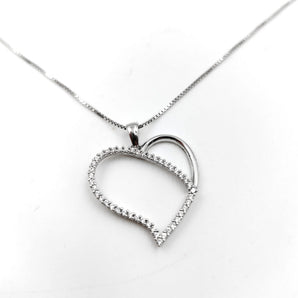 Collana in Argento 925 con Pendente Cuore e Zirconi