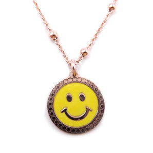 Collana pendente Smile Emoticon Emoji in argento