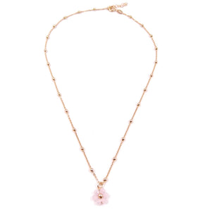 Collana da donna in argento 925 con FIORE Quarzo Rosa