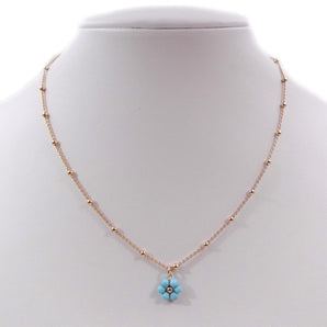 Collana da donna in argento 925 con FIORE Turchese