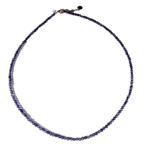 Collana Uomo Girocollo in Argento 925 con Palline Iolite Blu