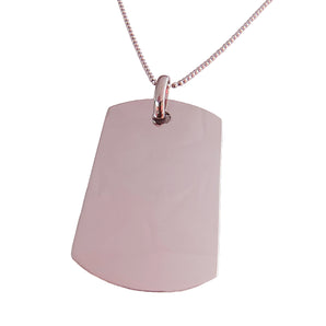 Collana Uomo Donna in Argento 925 con Ciondolo Piastrina Militare e Catena a Palline Diamantate