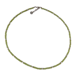 Collana Girocollo in Argento 925 con Palline Peridoto