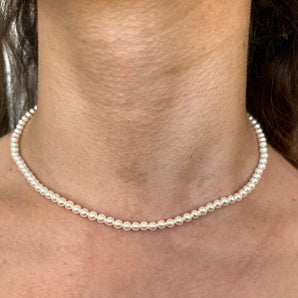 Collana Girocollo in Argento 925 con Perline Perlizzato