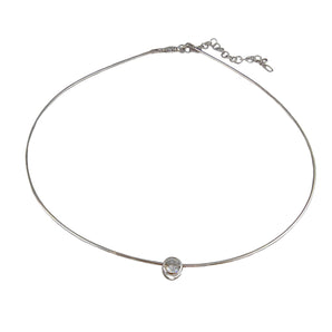 Collana Punto Luce in Argento 925 con Zircone Brillante - Gioiello da Donna