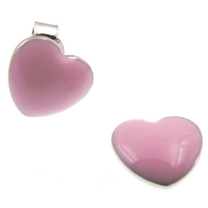 Orecchini Cuore rosa in argento con smalto