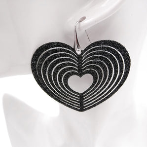 Orecchini a cuore con strass pendenti in argento 925‰