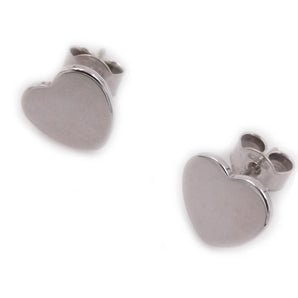 Orecchini Cuore lucidi in argento con chiusura farfalla