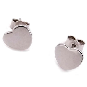 Orecchini Cuore lucidi in argento con chiusura farfalla