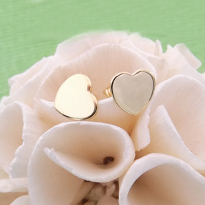 Orecchini Cuore giallo in argento con chiusura farfalla