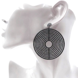 Orecchini con strass pendenti tondi in argento 925‰