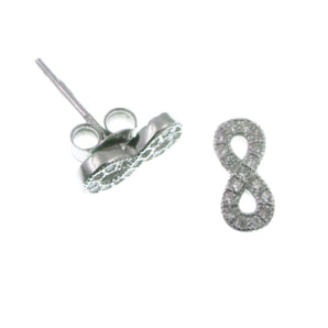 Infinity orecchini in argento 925 a lobo con zirconi