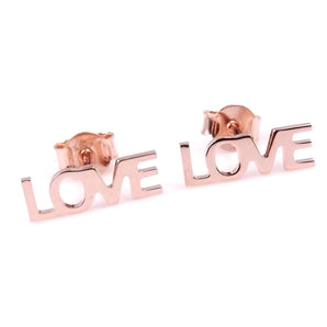 Orecchini LOVE AMORE in argento 925 rosa da donna a lobo