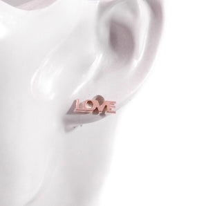 Orecchini LOVE AMORE in argento 925 rosa da donna a lobo
