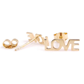 Orecchini LOVE AMORE in argento 925 dorato da donna a lobo