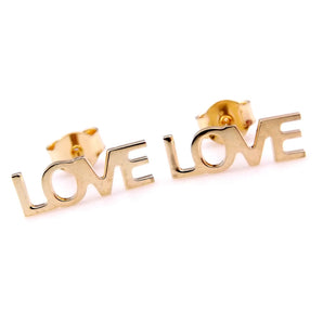 Orecchini LOVE AMORE in argento 925 dorato da donna a lobo