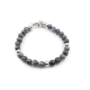 Bracciale da Uomo in Acciaio Inox e Labradorite Grigia