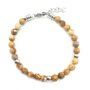 Bracciale da Uomo in Acciaio Inox e Pietra Arenaria