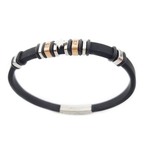 Bracciale Rosa dei Venti in Acciaio Inox e Caucciù