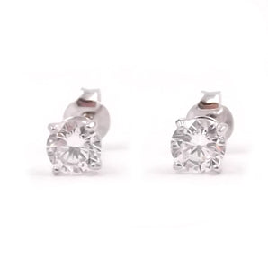 Orecchini Punto Luce in oro bianco 14 kt con zircone tappabuchi