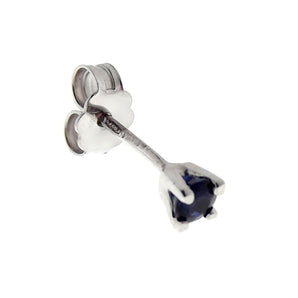 Orecchino singolo in oro bianco 18 kt. con Zaffiro Blu