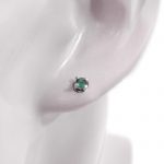 orecchini punto luce in ro con smeraldo